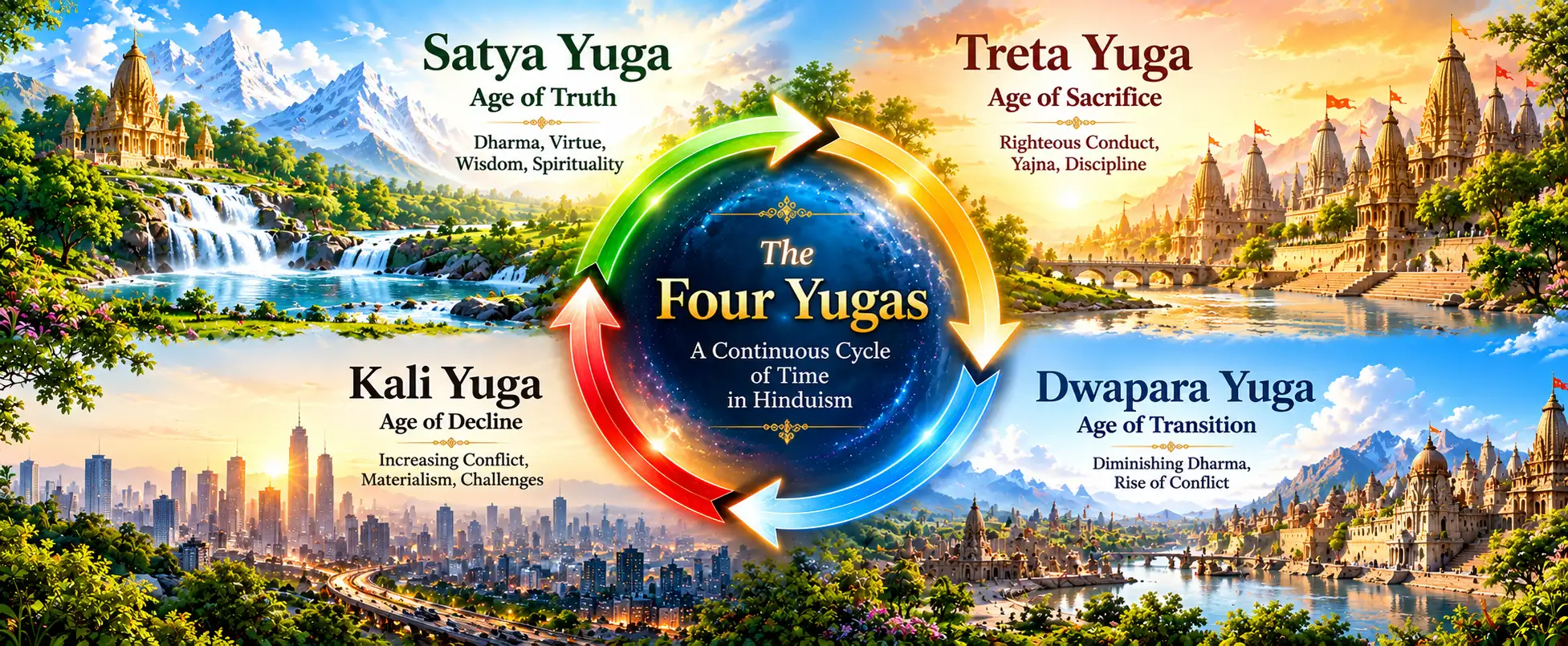 🕉️📖 Understanding the Four Yugas in Hindu Scriptures 🕉️✨